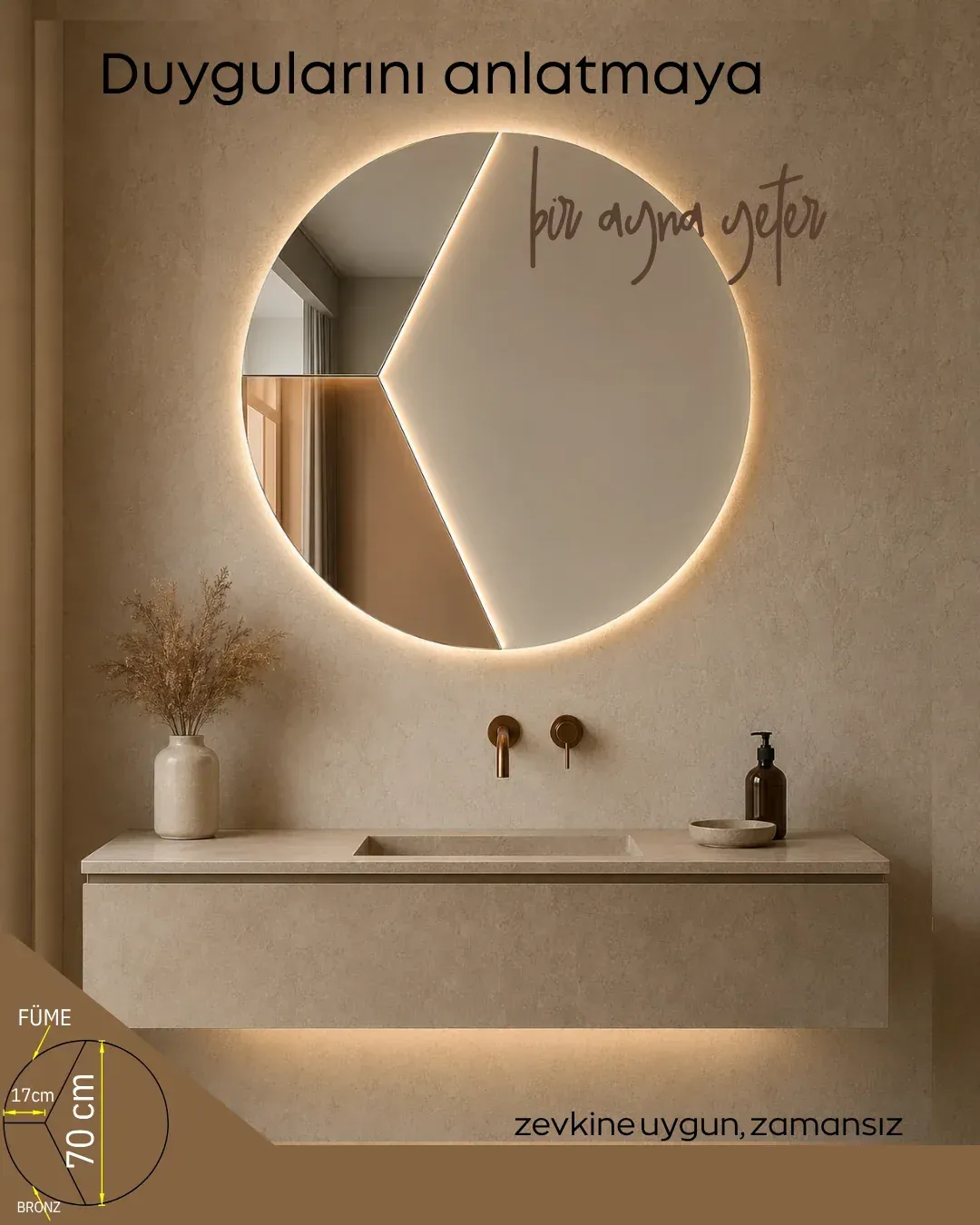Prizma 70 LED Dekoratif Ayna